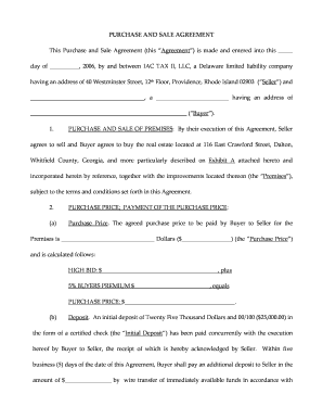 Purchase and Sale Agreement