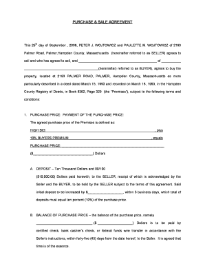 Massachusetts Purchase and Sale Agreement