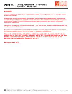 Commercial Listing Agreement