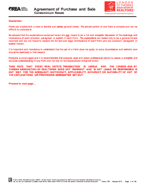 Ontario Condominium Resale Agreement