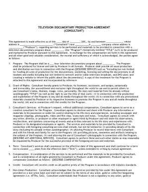 Television Documentary Production Agreement