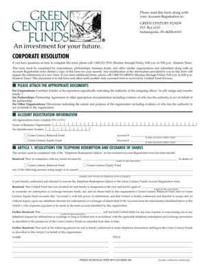 Corporate Resolution for Green Century Funds