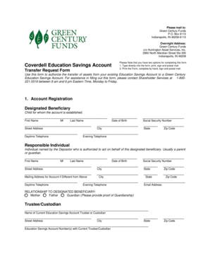 Coverdell Education Savings Account Transfer Request Form