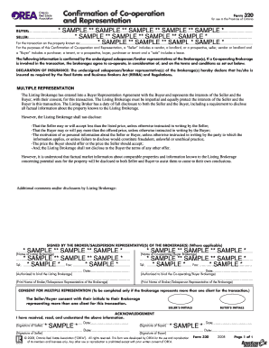 Confirmation of Co-operation Form 320