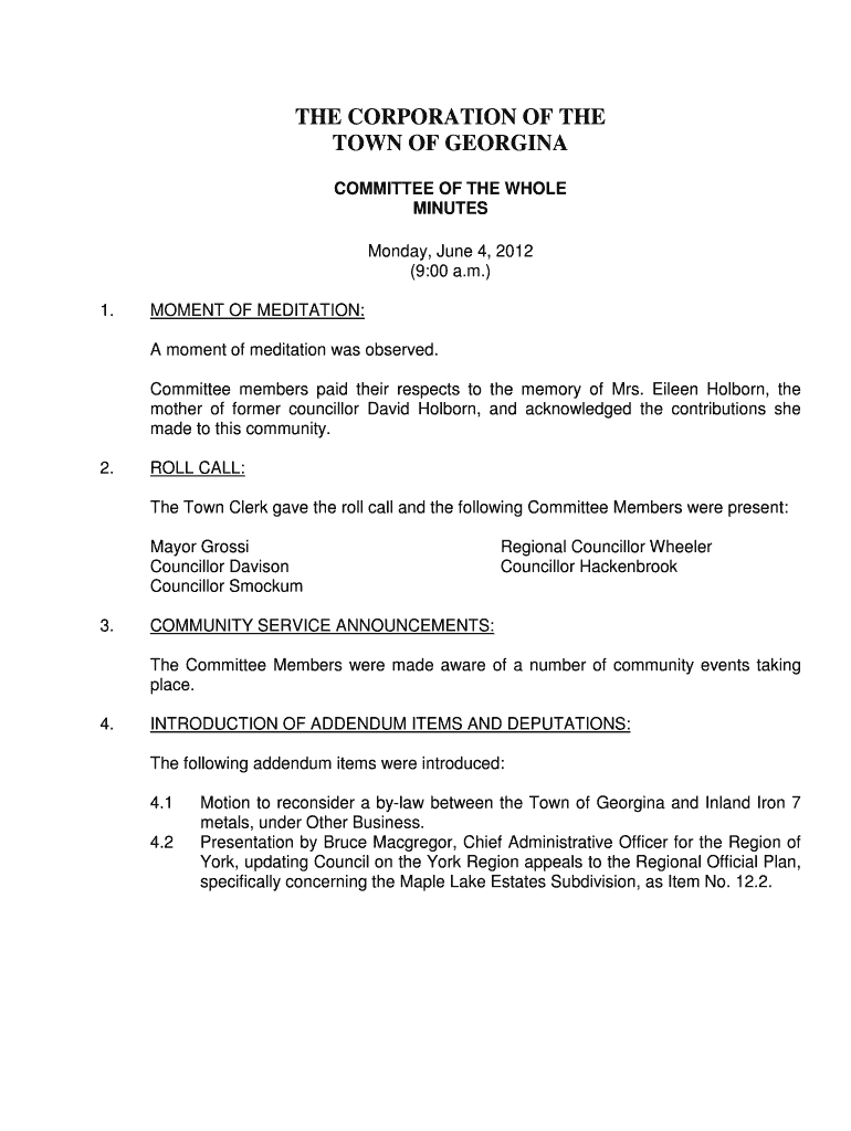 Fillable Online www3 Committee members paid their respects to