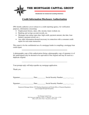 Credit Information Disclosure Authorization