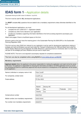 IDAS Form 1—Application Details
