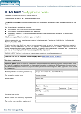 IDAS Form 1—Application Details