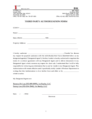 Third Party Authorization Form