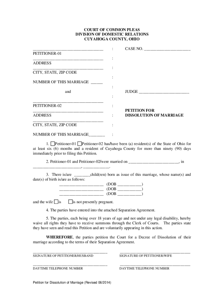How To File Your Own Divorce Papers In Ohio Darrin Kenney s Templates