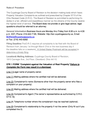 Ohio Property Valuation Complaint Form
