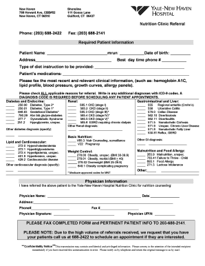 Nutrition Clinic Referral Form