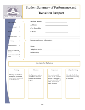Student Transition Passport