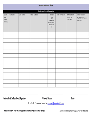 AeHN Designated User Form