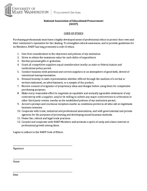 NAEP Code of Ethics Agreement