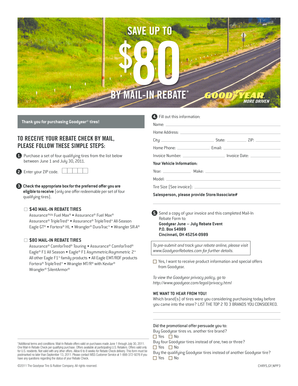 Goodyear Tire Mail-In Rebate Form