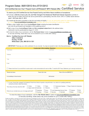 Certified Service Visa Rebate Form