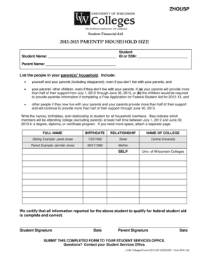 Student Financial Aid Form