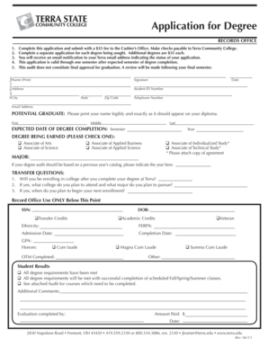 Degree Application Form