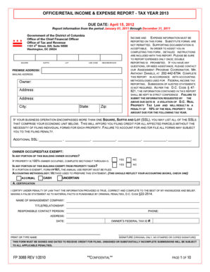 Office/Retail Income & Expense Report