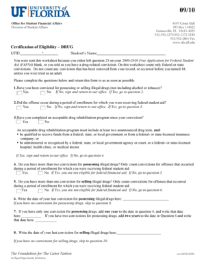 Certification of Eligibility – DRUG