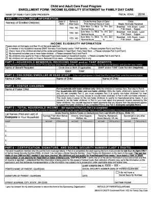 Child and Adult Care Food Program Enrollment Form