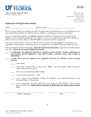 UF Selective Service Registration Form