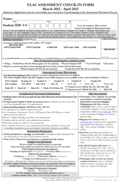 ELAC Assessment Check-In Form