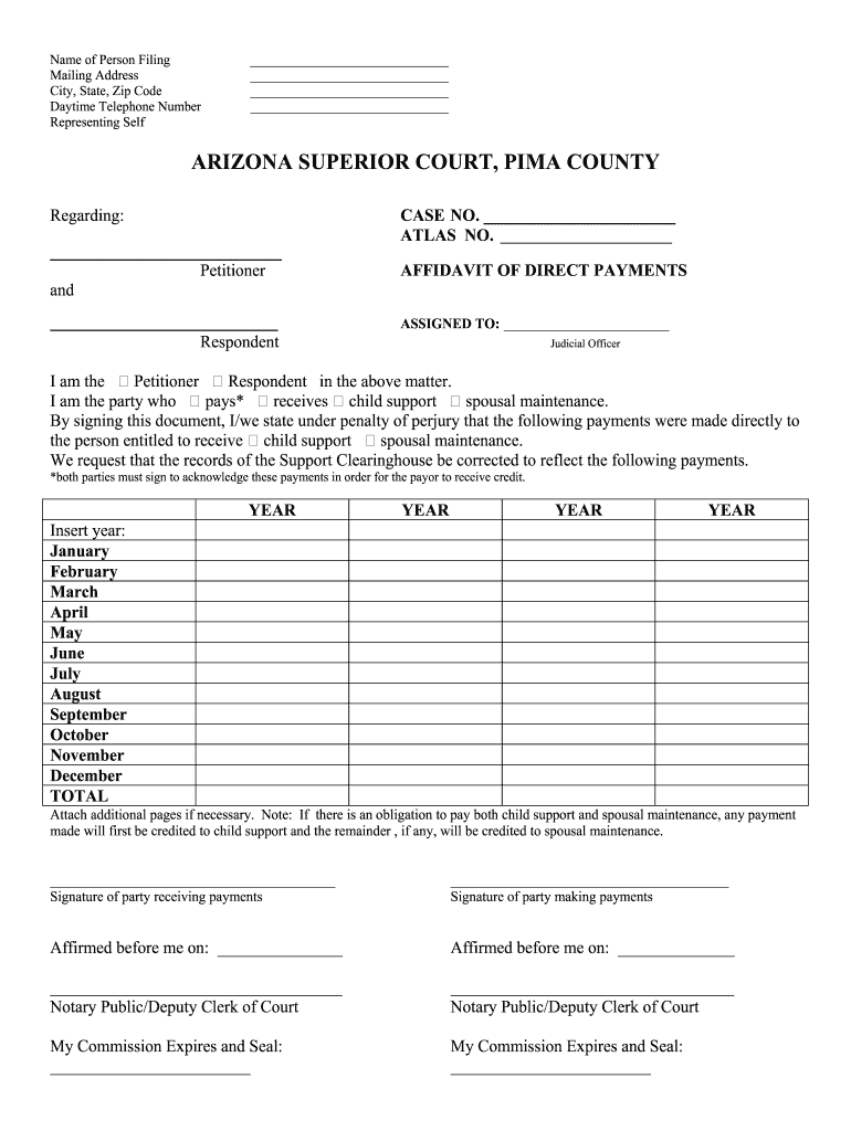 affidavit of payment Preview on Page 1