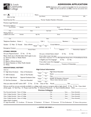 St. Louis Community College Admission Application