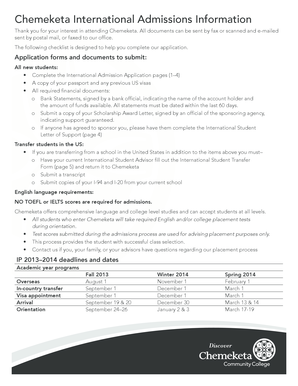 Chemeketa International Admission Application
