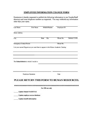 Employee Information Change Form