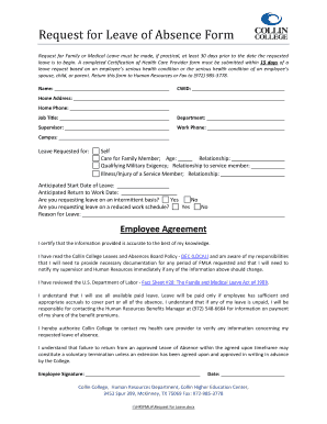 Request for Leave of Absence Form - Collin College - collin