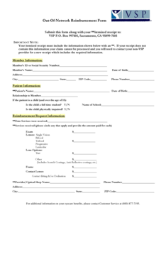 Out-of-Network Reimbursement Form