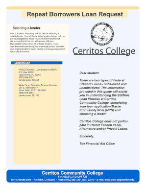Cerritos College Loan Request Form