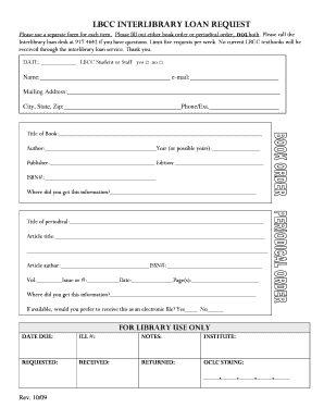 LBCC Interlibrary Loan Request Form