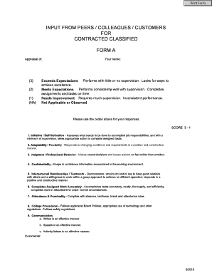 Employee Performance Appraisal Form