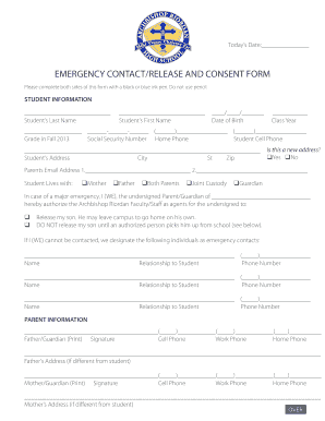 Emergency contact form template - Emergency Contact Form - Archbishop Riordan High School - riordanhs