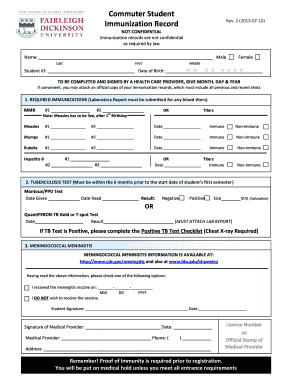 Immunization card pdf - Commuter Student Immunization Record - Fairleigh Dickinson ... - view fdu