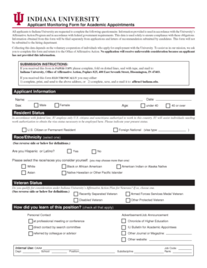 Applicant Monitoring Form for Academic Appointments