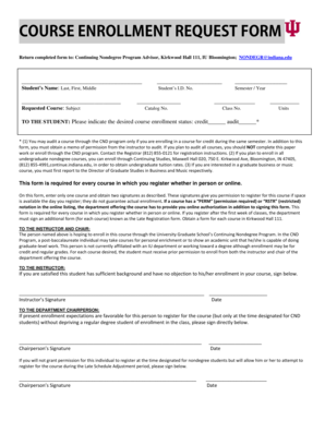 Course Enrollment Request Form