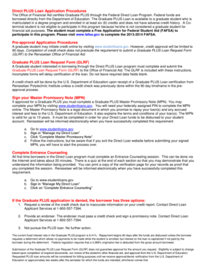 Graduate PLUS Loan Request Form