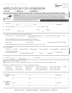 MiraCosta College Application for Admission