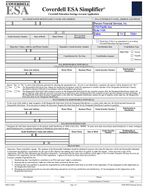 Coverdell Education Savings Account Application