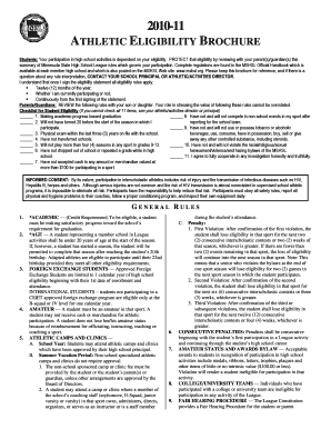 Minnesota High School Athletic Eligibility Brochure