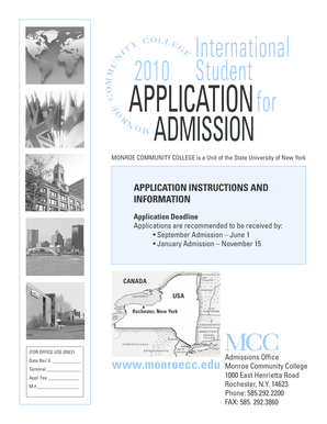 Monroe Community College International Student Application