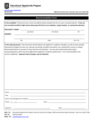 Recommendation Form