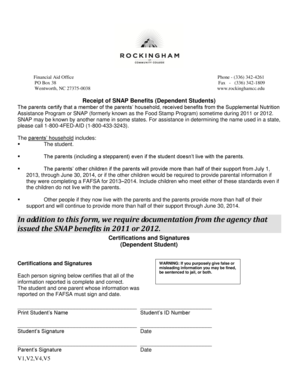 SNAP Benefits Certification Form