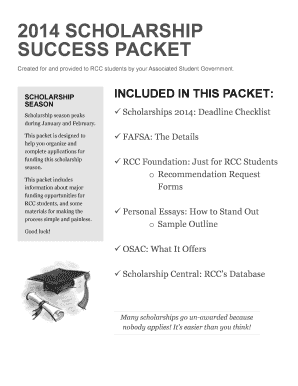 2014 RCC Scholarship Success Packet