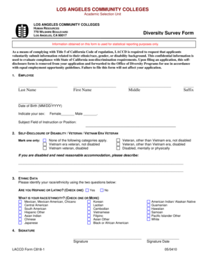 LACCD Diversity Survey Form